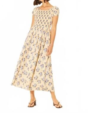 NEW BILA77 enero dress in cream/blue